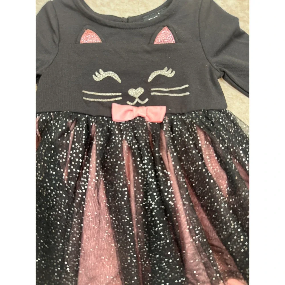 Zunie Baby Girl 12M‎ Black Pink Cat Tutu Dress Outfit NWOT Halloween Costume